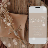 オベビーベージュ男女兼用ベビモダンーシャワー 招待状