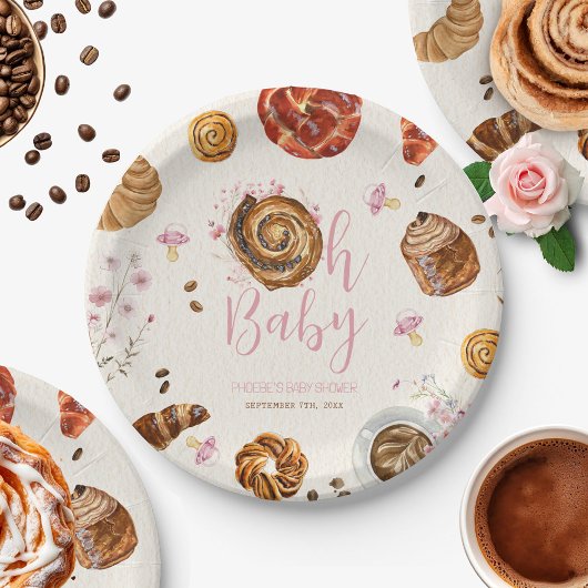 オベビーペストリー+おしゃれな女の子ベビーシャワー ペーパープレート