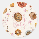 オベビーペストリー+おしゃれな女の子ベビーシャワー ラウンドシール (正面)