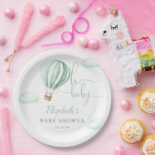 オベビーホットエアバルーンベビー男女兼用シャワー ペーパープレート (パーティー)