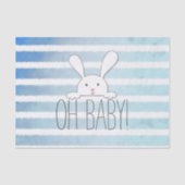 オベビーホワイトバニーラビットブルーストライプ 薄葉紙 (正面)