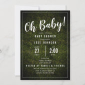 オベビーボクウッド緑の赤ちゃんシャワー 招待状 (正面)