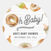 オベビーボトル&ベーグルベビーシャワーブランチ ラウンドシール (正面)