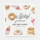 オベビーボトル&ベーゲルズガールベビーシャワーブランチ スタンダードランチョンナプキン (正面)