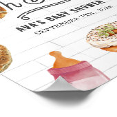 オベビーボトル&ベーゲルズピンクベビーシャワーウェルカム ポスター (角)