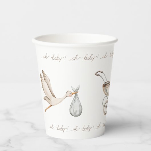 オベビーボホウォーター男女兼用色 紙コップ (正面)