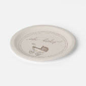 オベビーボホウォーター色ベビーシャワー ペーパープレート (アングル)