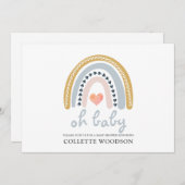 オベビーボホウォーター色レインボーベビーシャワーインビータ 招待状 (正面/裏面)