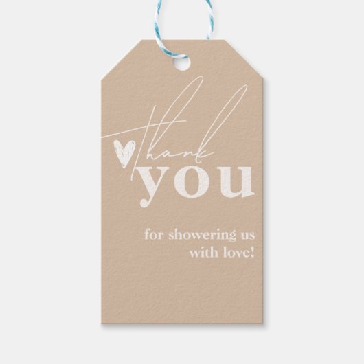 オベビーボホシンプルハートベビーシャワー ギフトタグ (正面)