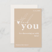 オベビーボホシンプルハートベビーシャワー サンキューカード (正面/裏面)