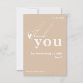 オベビーボホシンプルハートベビーシャワー サンキューカード