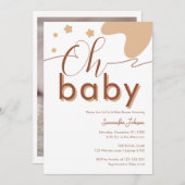 オベビーボホスクリプトベビー男女兼用シャワー 招待状 (正面/裏面)