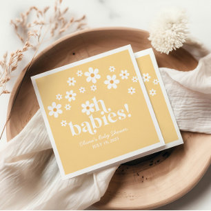 オベビーボホデイジー黄双生児ベイビーシャワー スタンダードカクテルナプキン