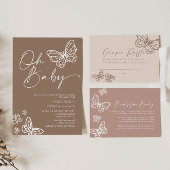 オベビーボホニュートラルベビーシャワー招待状 招待状