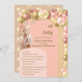 オベビーボホバルーンアルクパンパスベイビーシャワー 招待状 (正面/裏面)