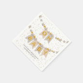 オベビーボホバンティンフラッグベビーシャワー スタンダードカクテルナプキン (角)