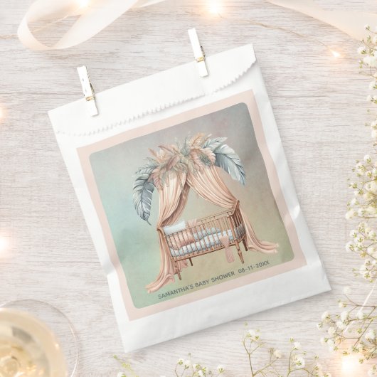 オベビーボホベイビーシャワー フェイバーバッグ (クリップ留めされた状態)