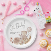 オベビーボホボタニカルスイートベビーシャワー ペーパープレート (パーティー)