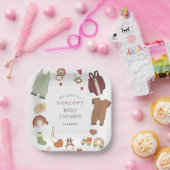 オベビーボホ服おもちゃ少年ベイビーシャワー ペーパープレート (パーティー)