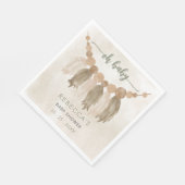 オベビーボホ男女兼用ベビーシャワー招待状 スタンダードランチョンナプキン (角)