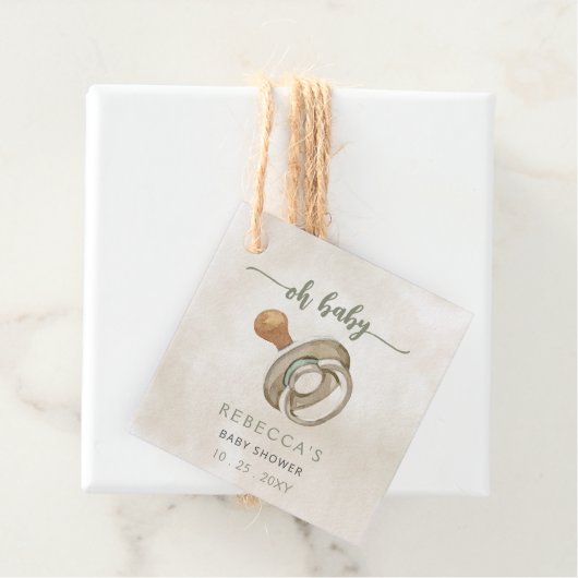 オベビーボホ男女兼用ベビーシャワー招待状 フェイバータグ (インサイチュ)