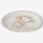 オベビーボホ男女兼用ベビーシャワー招待状 ペーパープレート (アングル)