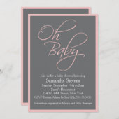 オベビーポーズベビーシャワー女の子 招待状 (正面/裏面)