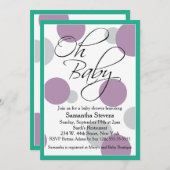 オベビーポーベビー男女兼用シャワー 招待状 (正面/裏面)