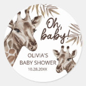 オベビーママとベビーキリン中性ベビーシャワー ラウンドシール (正面)