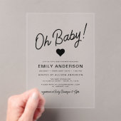 オベビーミニマモダンリストシンプルベビーシャワー アクリル招待状 (インサイチュ (ポータブル))