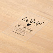 オベビーミニマモダンリストシンプルベビーシャワー アクリル招待状 (レイダウン)