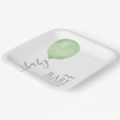 オベビーミニマリストセージグリーンバルーンベビーシャワー ペーパープレート (傾斜あり)