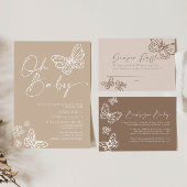 オベビーミニマリストニュートラルベビーシャワー招待状 招待状