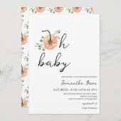 オベビーミニマリストパンプキンベビーシャワー招待状 招待状 (正面/裏面)