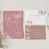 オベビーミニマリストピンクベビーシャワー招待状 招待状