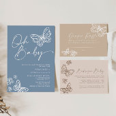 オベビーミニマリストボーイベビーシャワー招待状 招待状