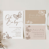 オベビーミニマリスト赤ちゃんシャワー招待状 招待状