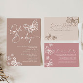 オベビーミニマリスト赤ちゃんシャワー招待状 招待状