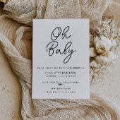 オベビーミニマルシンプル主義ベビーシャワー 招待状