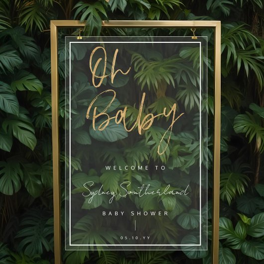 オベビーミニマル金ゴールドブラシスクリプト赤ちゃんシャワー アクリルサイン