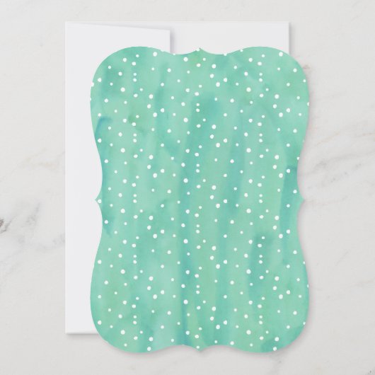 オベビーミントグリーンウォーター色ベビーシャワー 招待状 (裏面)