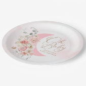 オベビームーンガールベビーシャワー ペーパープレート (アングル)