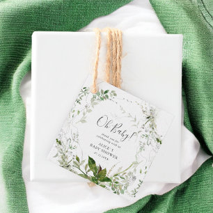 オベビーモダングリーンリーベビーシャワー フェイバータグ