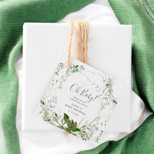 オベビーモダングリーンリーベビーシャワー フェイバータグ