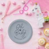 オベビーモダンダスティブルーボーイベビーシャワーカスタム ペーパープレート (パーティー)