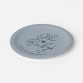 オベビーモダンダスティブルーボーイベビーシャワーカスタム ペーパープレート (アングル)