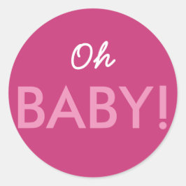 オベビーモダンピンクまたは青の赤ちゃんシャワー散水 ラウンドシール