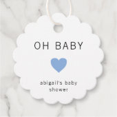 オベビーモダンミニマリストブルーボーイベビーシャワー フェイバータグ (正面)