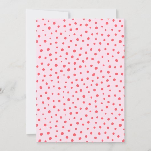 オベビーモダン花赤面ピンクガール赤ちゃんシャワー 招待状 (裏面)