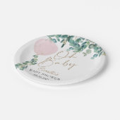 オベビーユーカリプトゥスピンクバルーンベビーシャワー ペーパープレート (アングル)